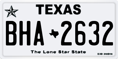 TX license plate BHA2632