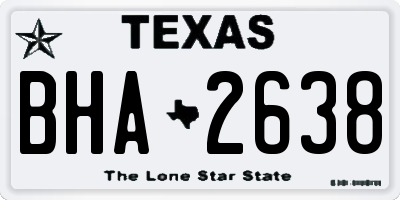 TX license plate BHA2638