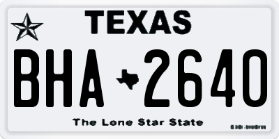 TX license plate BHA2640