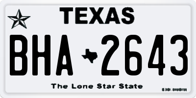 TX license plate BHA2643