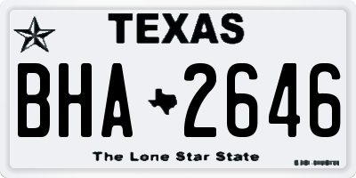 TX license plate BHA2646