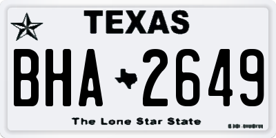 TX license plate BHA2649