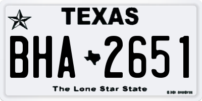 TX license plate BHA2651