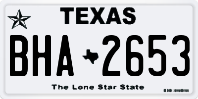 TX license plate BHA2653