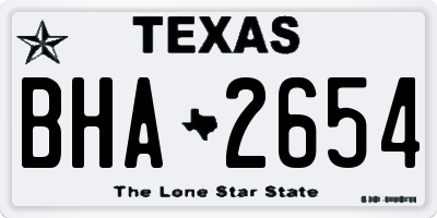 TX license plate BHA2654