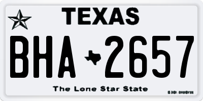 TX license plate BHA2657