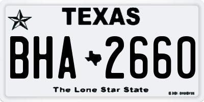 TX license plate BHA2660