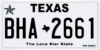 TX license plate BHA2661