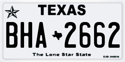 TX license plate BHA2662