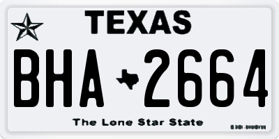 TX license plate BHA2664