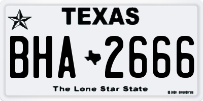 TX license plate BHA2666