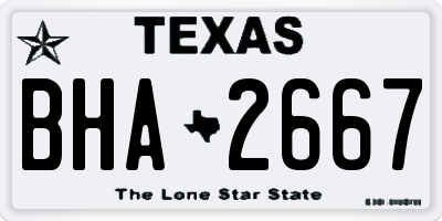 TX license plate BHA2667