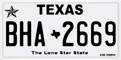 TX license plate BHA2669