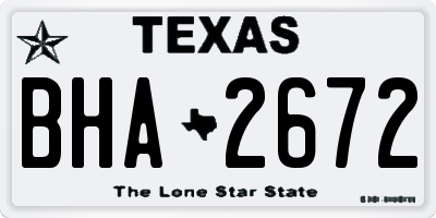 TX license plate BHA2672