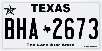 TX license plate BHA2673