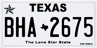 TX license plate BHA2675