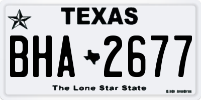 TX license plate BHA2677