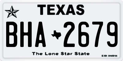 TX license plate BHA2679