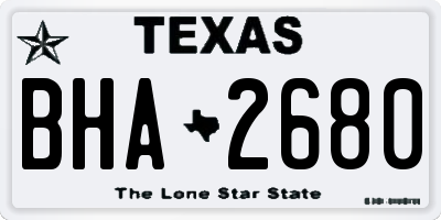 TX license plate BHA2680