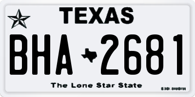 TX license plate BHA2681