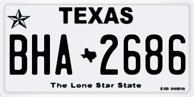 TX license plate BHA2686