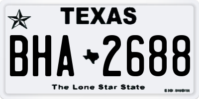TX license plate BHA2688
