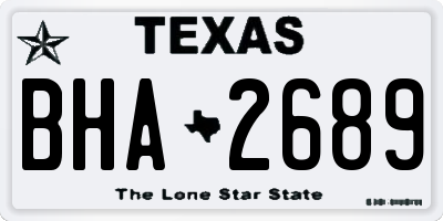 TX license plate BHA2689