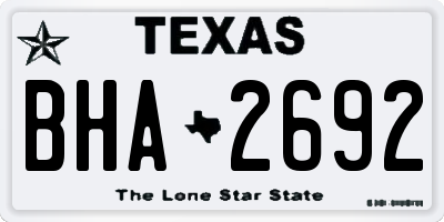 TX license plate BHA2692