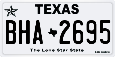 TX license plate BHA2695