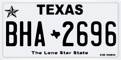 TX license plate BHA2696