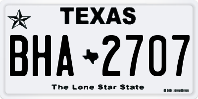 TX license plate BHA2707