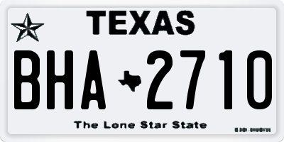 TX license plate BHA2710