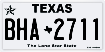 TX license plate BHA2711