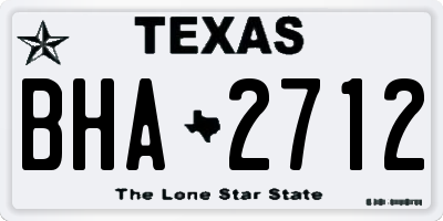 TX license plate BHA2712