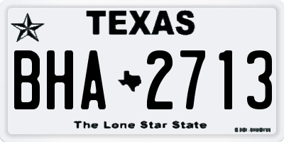 TX license plate BHA2713