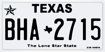 TX license plate BHA2715