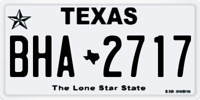 TX license plate BHA2717