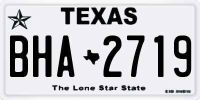 TX license plate BHA2719