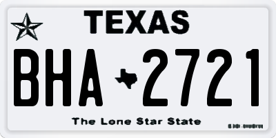 TX license plate BHA2721