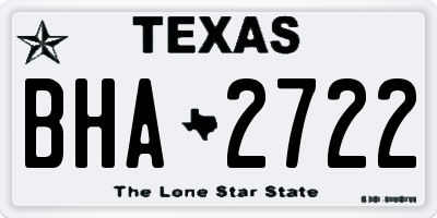 TX license plate BHA2722