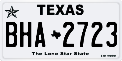 TX license plate BHA2723