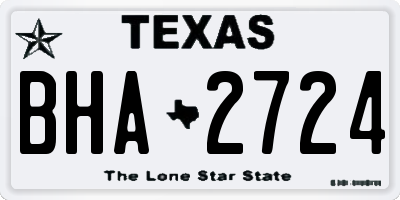 TX license plate BHA2724
