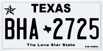 TX license plate BHA2725