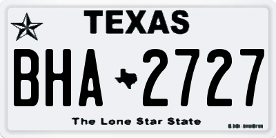 TX license plate BHA2727