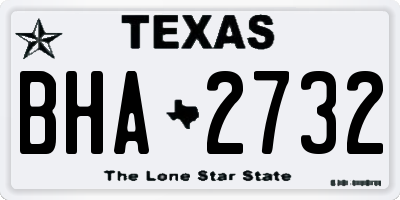 TX license plate BHA2732