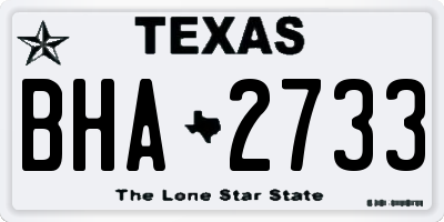 TX license plate BHA2733