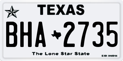 TX license plate BHA2735