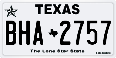 TX license plate BHA2757