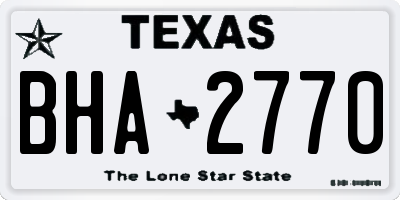 TX license plate BHA2770