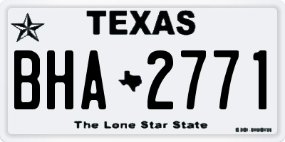 TX license plate BHA2771